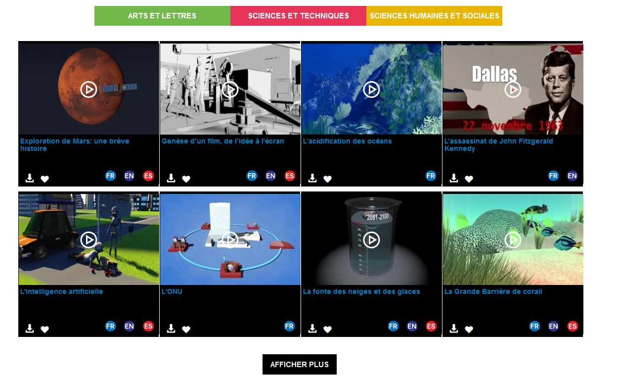 75 nouvelles vidéographies, en français, anglais et espagnol sur le site de l’AFP dans le portail Eduthèque