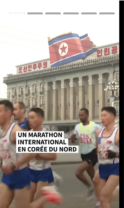 Exemple actu social stories, marathon Corée du nord
