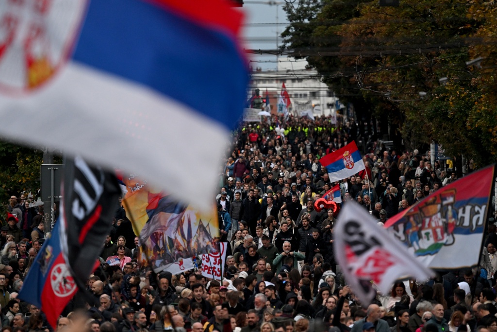 The contest is largely a choice between the ruling party and the student-backed list — Andrej ISAKOVIC / AFP