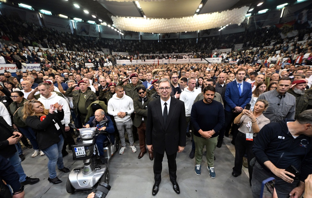 Vucic, a right-wing populist, cut short his second presidential term to run for prime minister — - / AFP