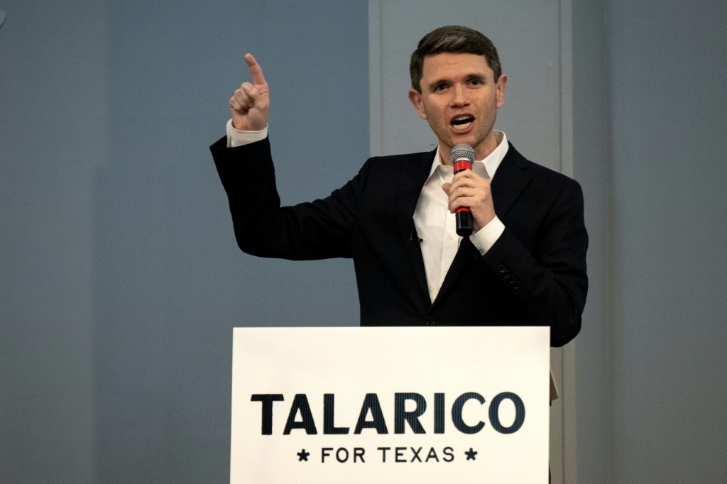 A Presbyterian seminarian, James Talarico has sought to attract independents and Republicans disillusioned with Trump — RONALDO SCHEMIDT / AFP