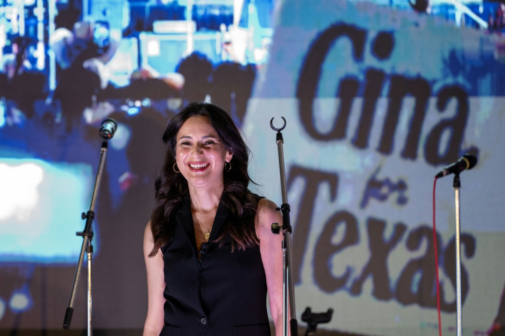 Texas Democratic gubernatorial candidate Gina Hinojosa has focused her campaign on the cost of living, seeking to appeal to voters beyond the traditional Democratic base — RONALDO SCHEMIDT / AFP