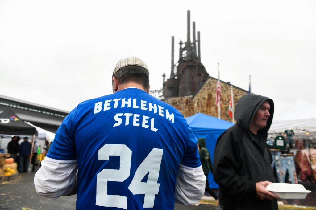An Oktoberfest event was hosted at the shuttered steel plant this year — Matthew Hatcher / AFP