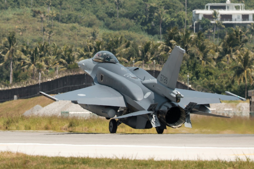 The jets had been expected in early September after making refuelling stops in Hawaii and Guam — CHENG Yu-chen / AFP