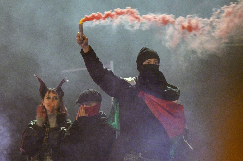 Protests in Berlin turned violent after youth-led demonstrations earlier in the day — RALF HIRSCHBERGER / AFP