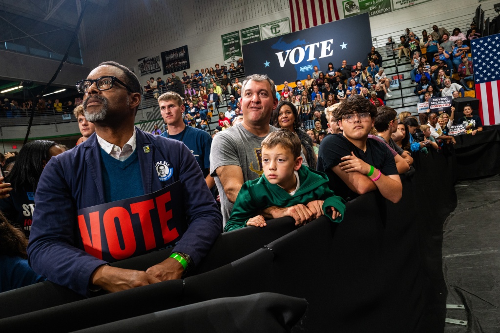 Barack Obama headlined a rally in Michigan, where he urged voters to support US Senate candidate Abdul El-Sayed — SPENCER PLATT