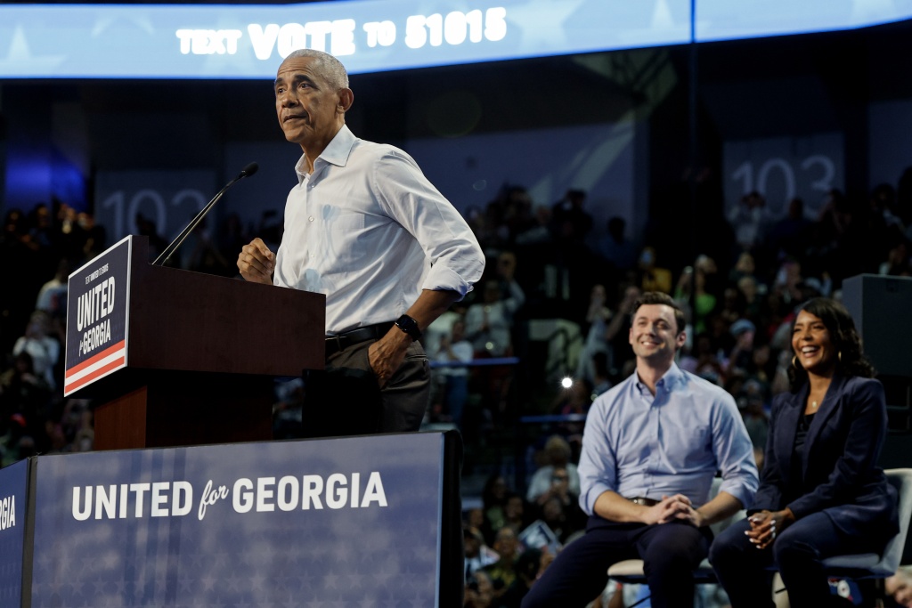 Former US president Barack Obama hit the campaign trail to help rally votes for Democratic candidates in key races — ERIK S. LESSER / AFP