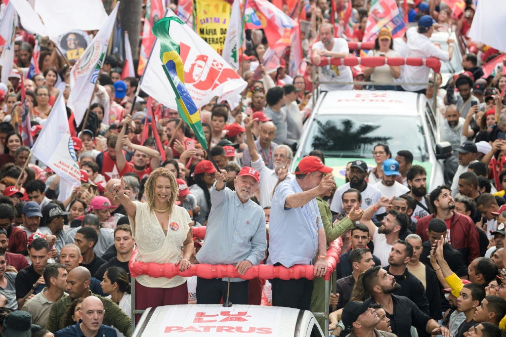 Lula is locked in a tight battle against right-wing senator Flavio Bolsonaro, 45, the son of former president Jair Bolsonaro — Gledston Tavares / AFP