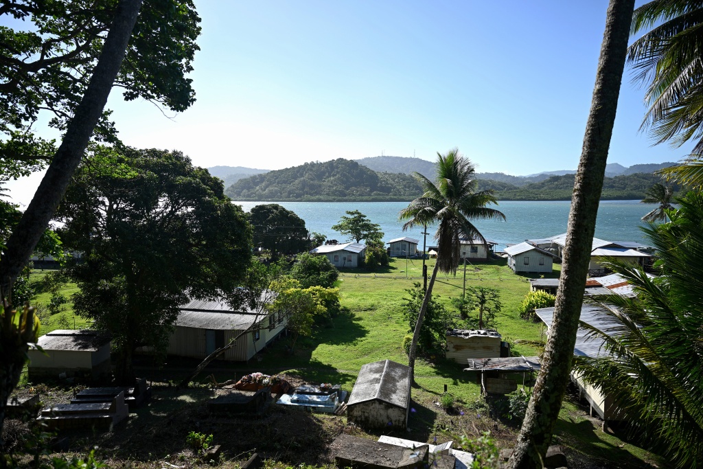 A view of the ocean from Serua Island, Fiji, a low-lying community facing the growing threat of rising sea levels — Saeed KHAN / AFP