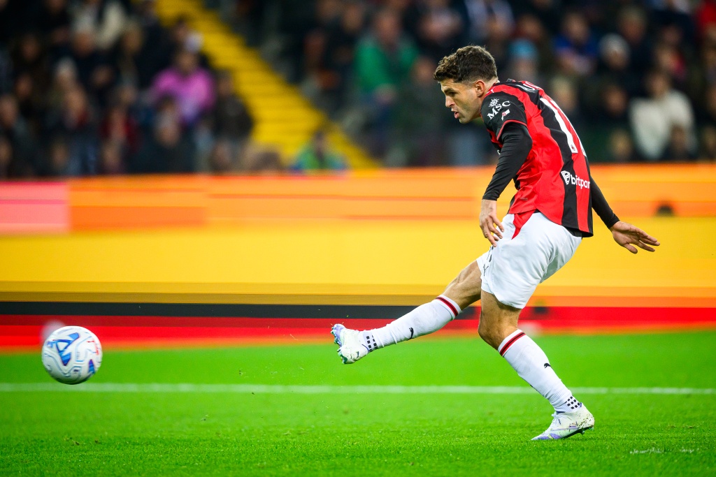 AC Milan's US forward Christian Pulisic was on target against Udinese in Udine — Jure Makovec / AFP