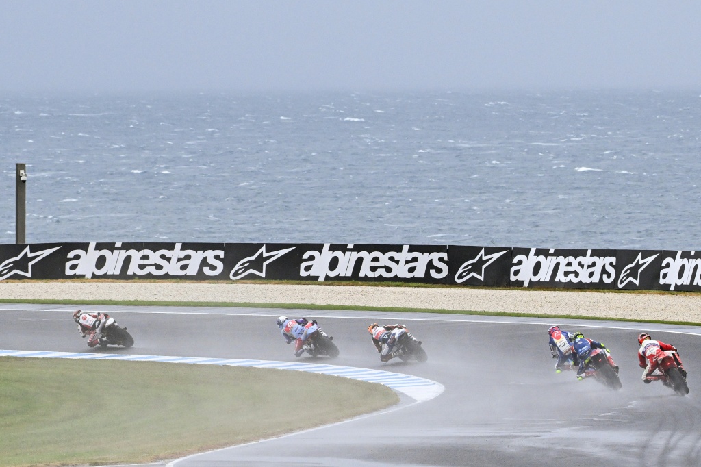 The weather is notoriously unpredictabel at Phillip Island, which will host its final MotoGP this weekend — Paul CROCK / AFP