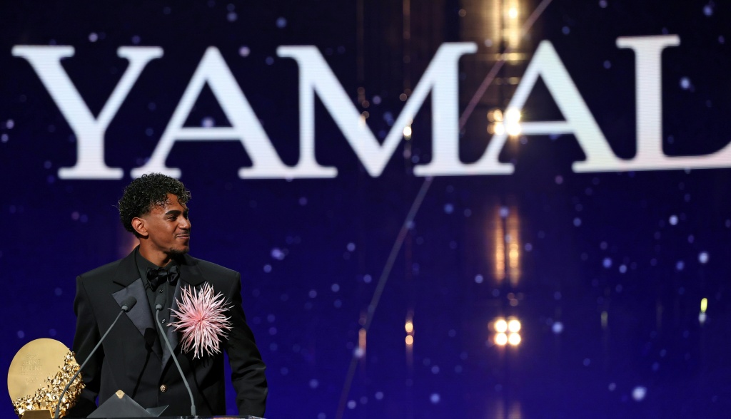 Lamine Yamal scooped the men's young talent of the year award for a third time — FRANCK FIFE / AFP