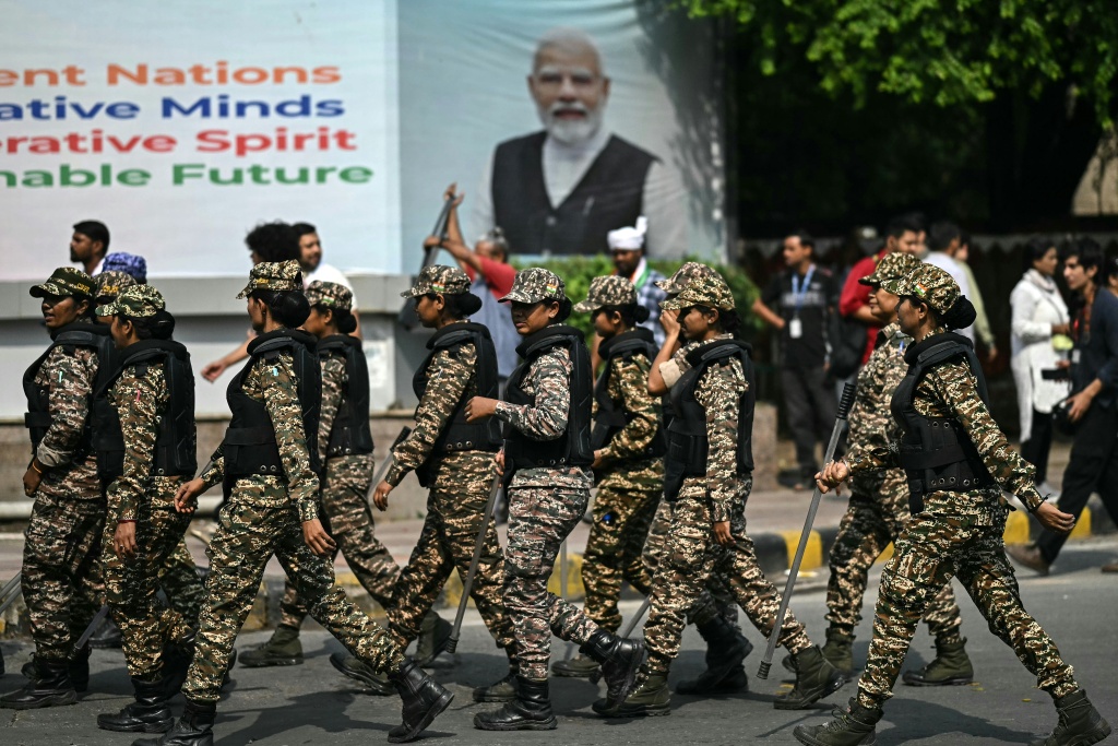 Protesters have been undeterred by thousands of reported detentions during demonstrations over the weekend in the capital — Manan VATSYAYANA / AFP