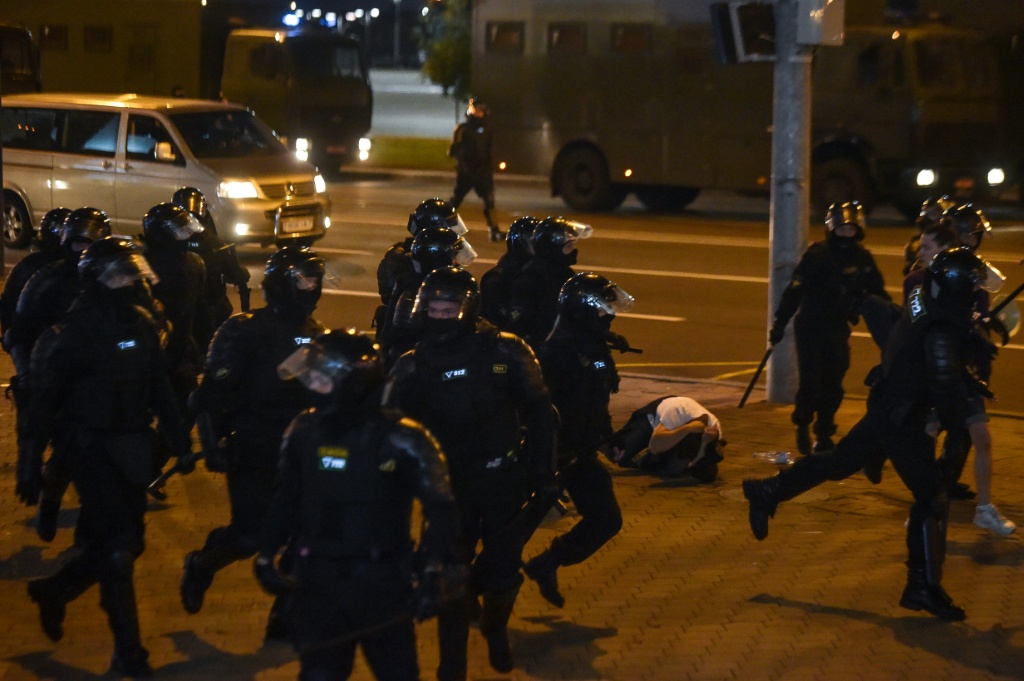 Belarusian police arrested thousands during the protests — Sergei GAPON / AFP