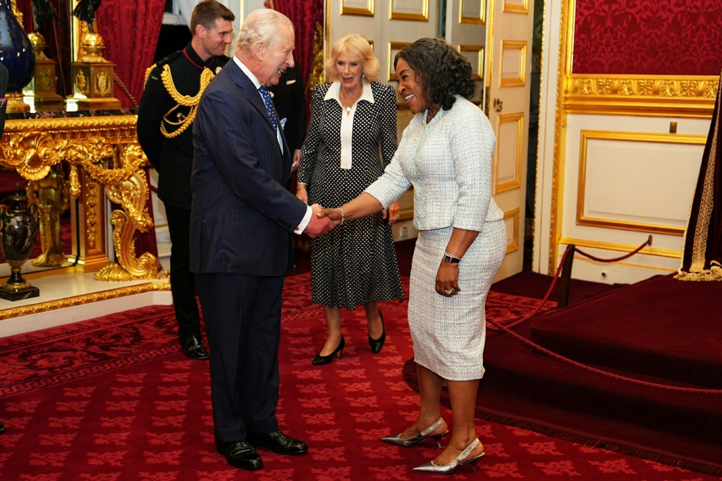 Charles met with Commonwealth Secretary-General Shirley Ayorkor Botchwey at a reception earlier this month before the tour — Aaron Chown / AFP