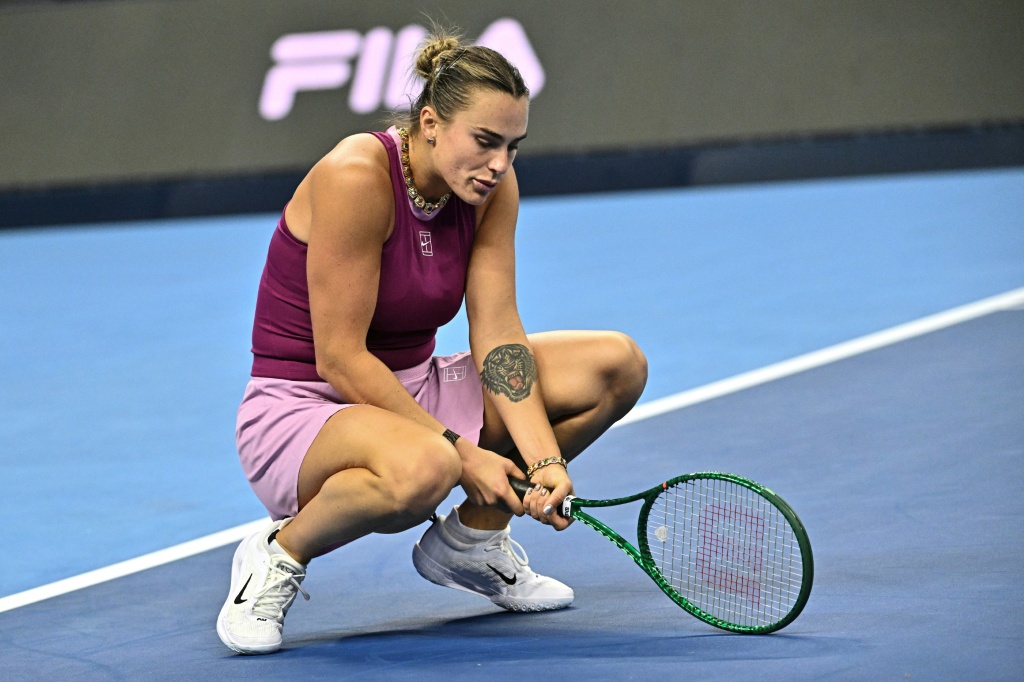 Belarus' Aryna Sabalenka reacts during her women's singles match against Mexico's Renata Zarazua at the China Open tennis tournament in Beijing on October 2, 2026. — Pedro PARDO / AFP