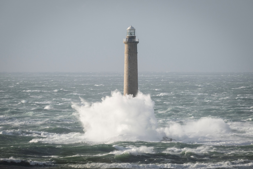 Weeekend storms off the Atlantic battered the French coast including at the Goury lighthouse in Brittany — Guillaume SALIGOT / AFP