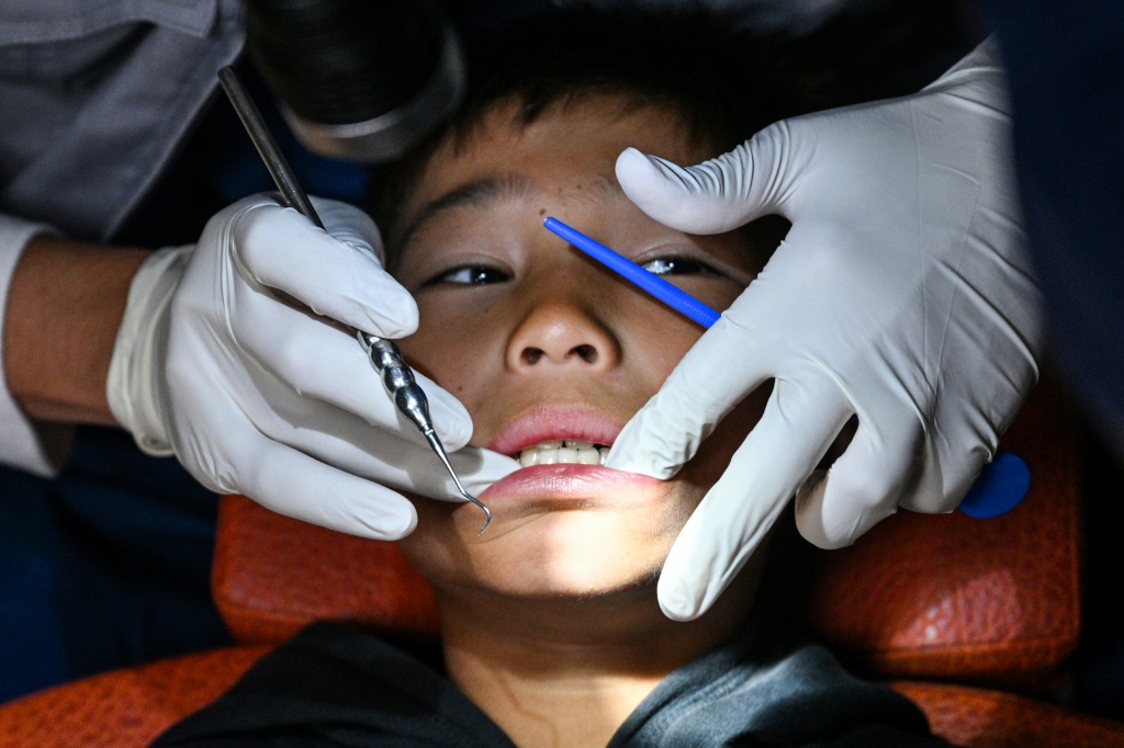 Misheel Kids Foundation was founded by Swiss dental hygienist Gabriella Schmidt-Corsitto, who was shocked to see such high rates of childhood oral health issues in Mongolia — Hector RETAMAL / AFP