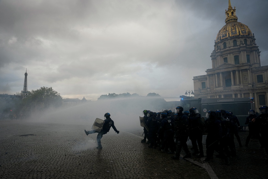 Police fired tear gas during a demonstration  in Paris this week — Dimitar DILKOFF / AFP