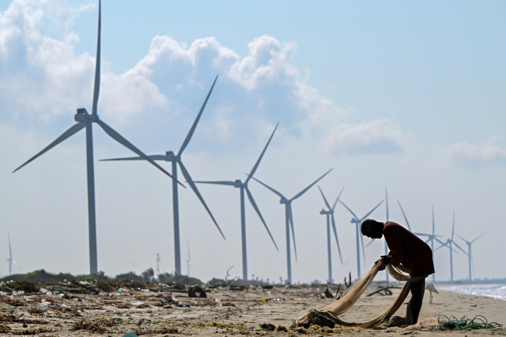 The energy transition is proving more complicated than expected with some communities, including those on the Mannar peninsula, opposing wind turbines due to the effects on water, the environment and fisheries — Ishara S. KODIKARA / AFP