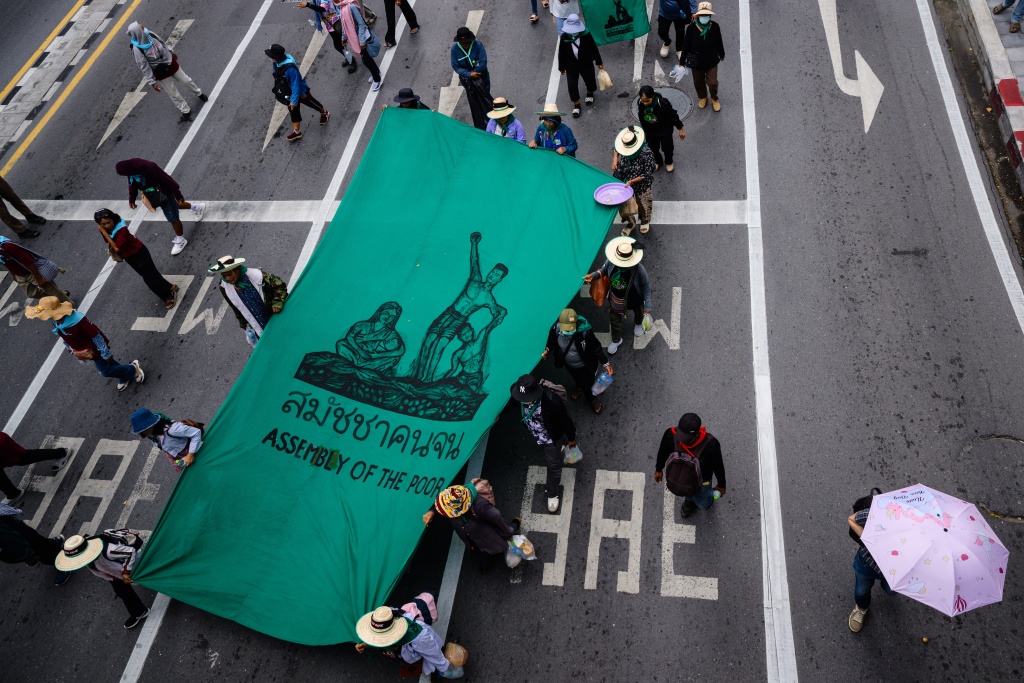 Rights groups, campaigners and leftist political leaders organised a rival gathering, dubbed the 'International People's Assembly', to coincide with the IMF-World Bank Annual Meetings — ANTHONY WALLACE / AFP