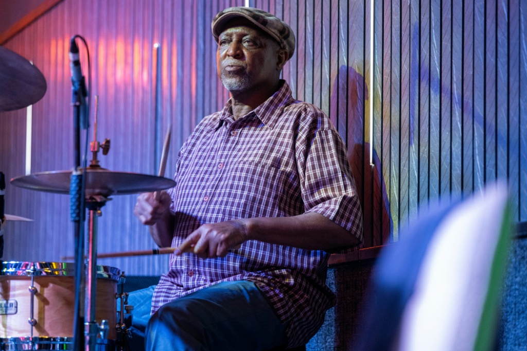 Percussionist Mountaga 'Taga' Koite is the only founding member of Orchestra Baobab still playing with the band — SEYLLOU / AFP
