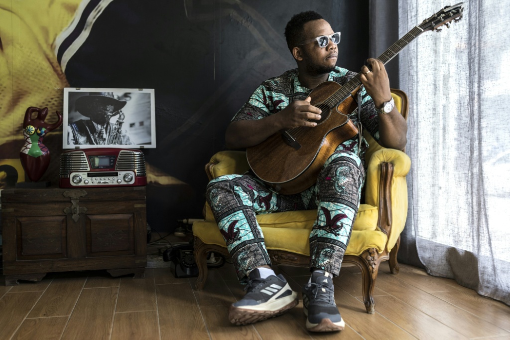 Guitarist 'Bolero' Lagratte composed the song 'Wida' in the new album 'Made in Senegal' — PATRICK MEINHARDT / AFP