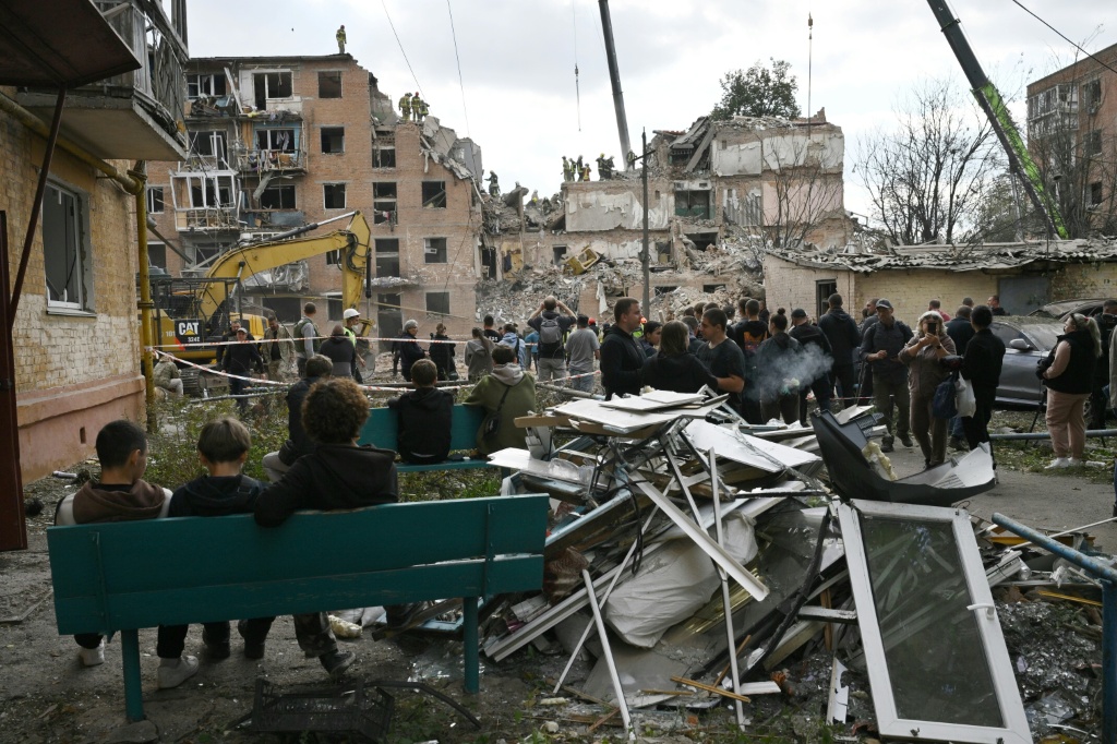 President Volodymyr Zelensky said three of the 18 victims of the strike in Pryluky were just 12 months old — Genya Savilov / AFP