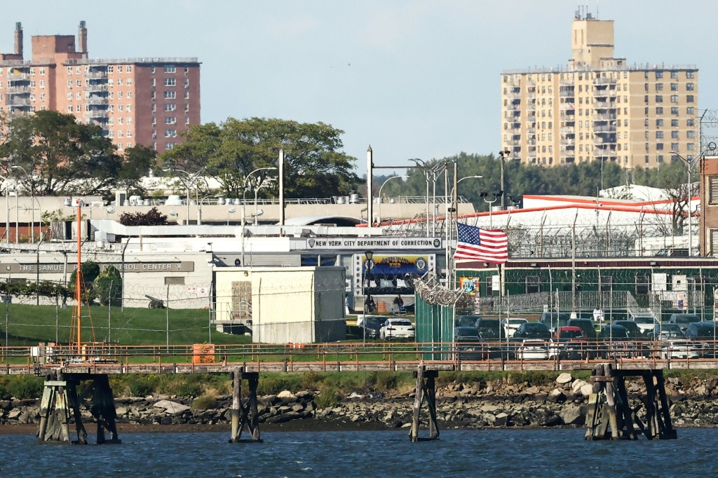 Rikers sits on the East River between the Bronx and Queens boroughs — CHARLY TRIBALLEAU / AFP