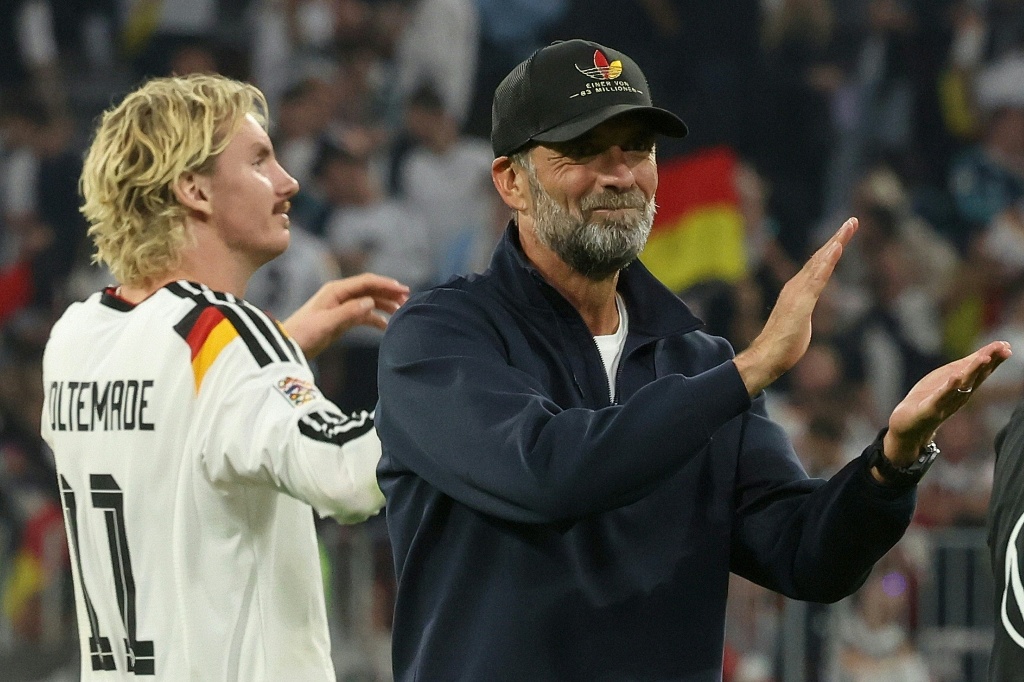 Jurgen Klopp is all smiles after Germany beat Serbia in Munich — Karl-Josef HILDENBRAND / AFP