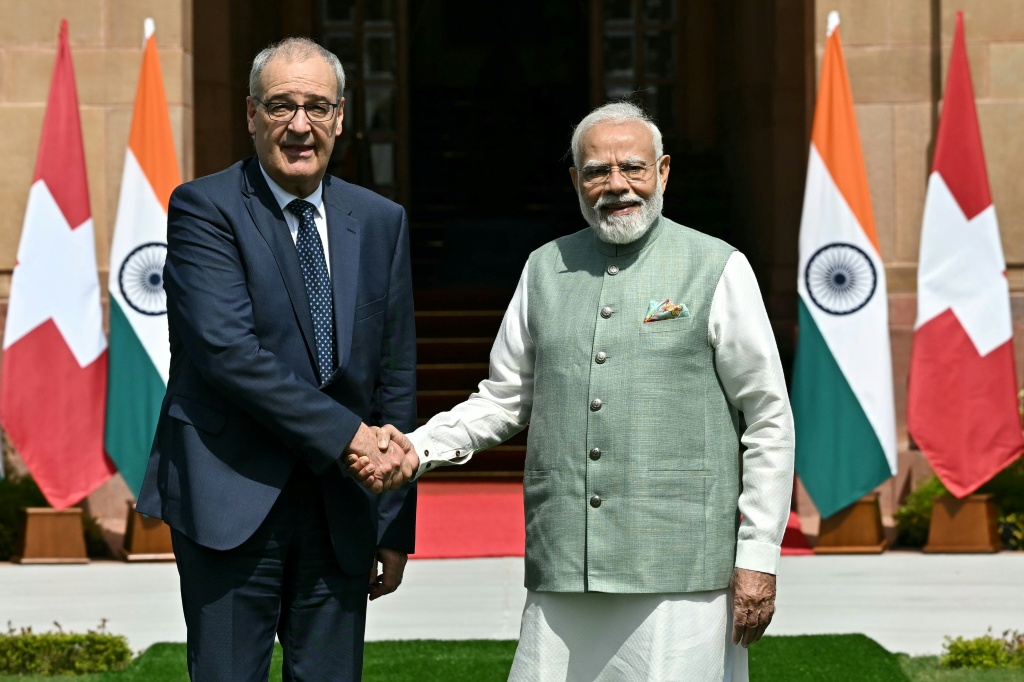 Swiss president visits India to boost trade ties