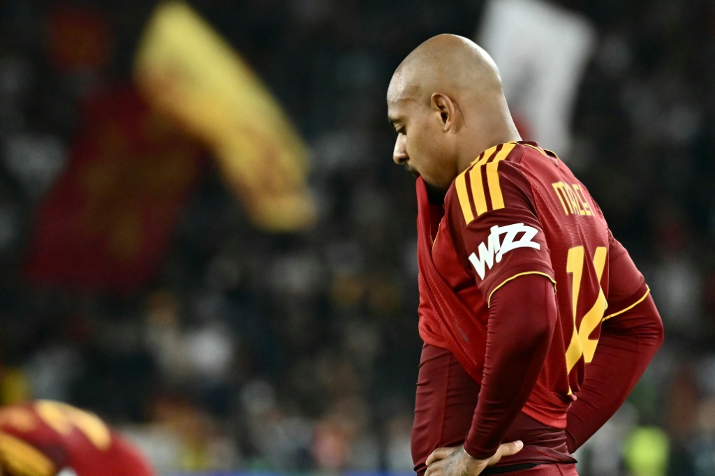Roma's Donyell Malen after his side's 4-3 defeat to Real Madrid in Rome — Filippo MONTEFORTE / AFP