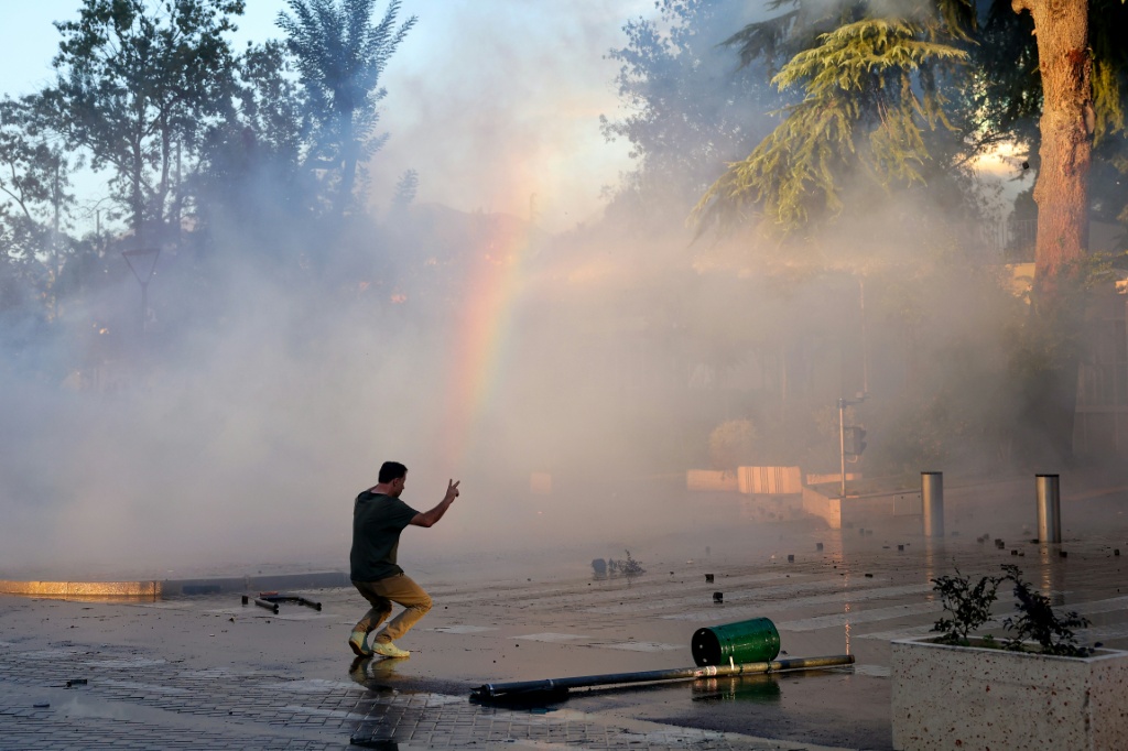 The protests were originally sparked by a luxury tourism project linked to US President Donald Trump's family in south Albania — Adnan Beci / AFP