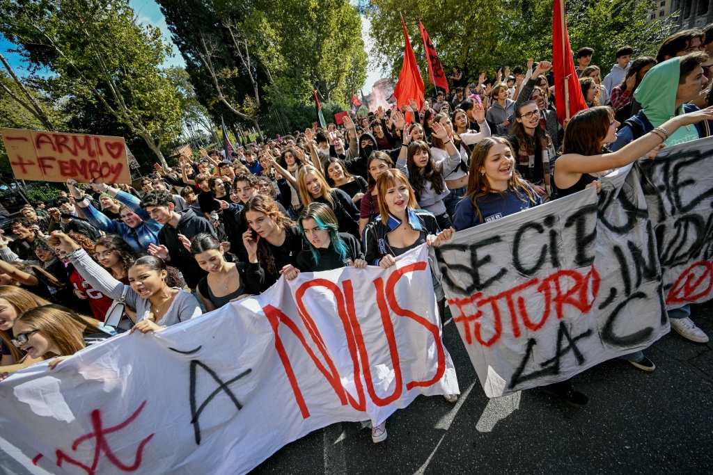 Friday's protests were the biggest in a recent wave of demonstrations inspired by those in France and Spain — Andreas SOLARO / AFP