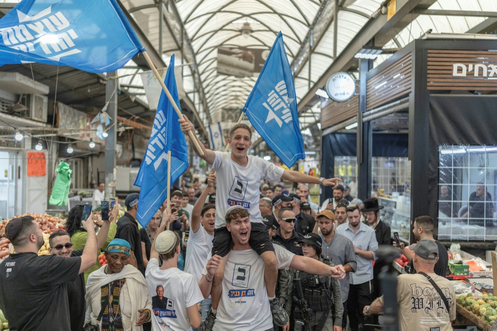 Surveys show Israeli first-time voters overwhelmingly identify as centre-right or right-wing — Ilia YEFIMOVICH / AFP