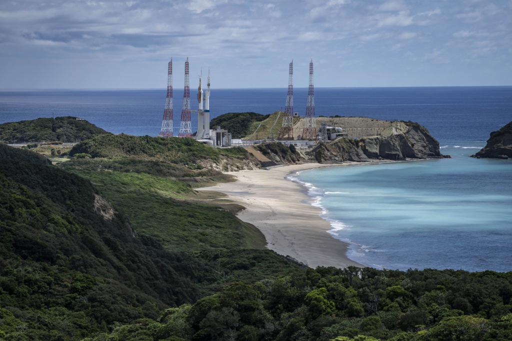Launch pads are seen at the Tanegashima Space Center in Minamitane, Kagoshima prefecture on August 13, 2026 — Yuichi YAMAZAKI / AFP