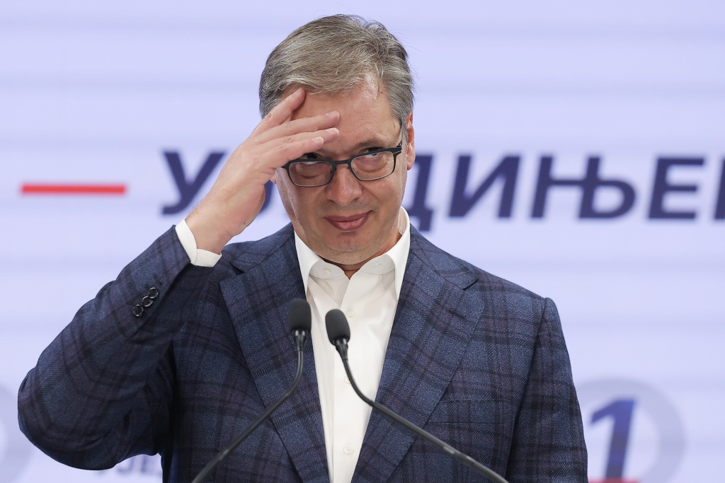 Aleksandar Vucic conceded defeat after Sunday's snap poll saw record voter turnout — Pedja Milosavljevic / AFP