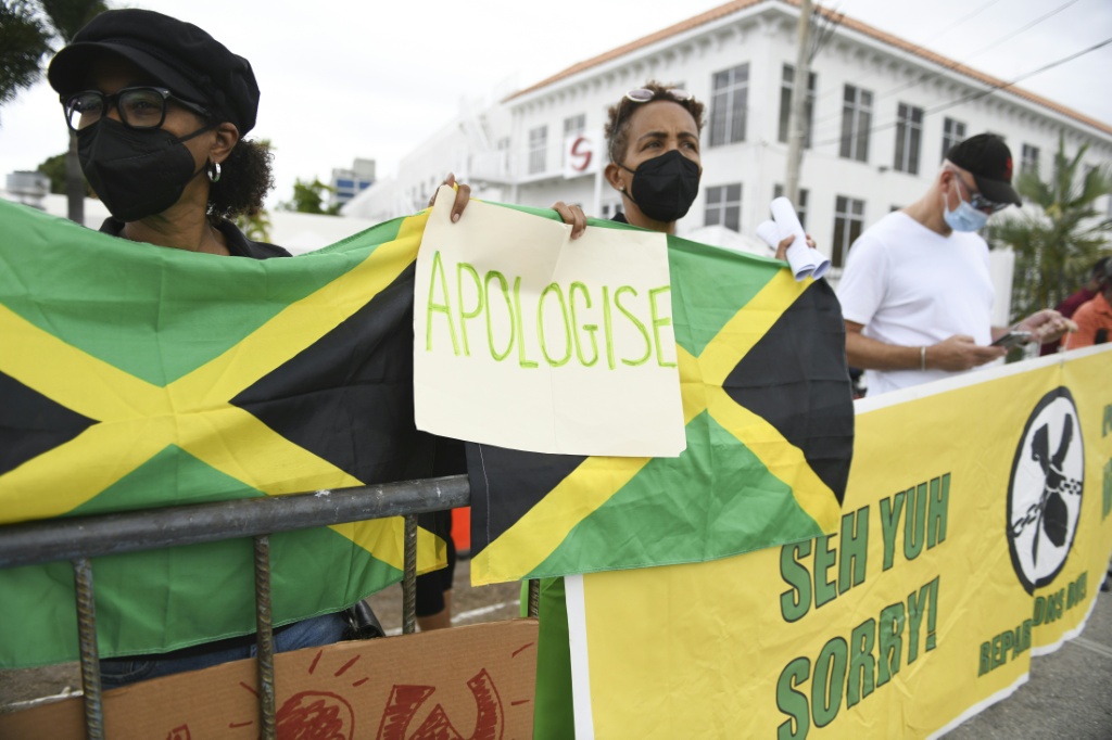 Protests calling for reparations were held outside the British High Commission in Jamaica during the visit of Prince William and his wife, Princess Catherine, in 2022 — Ricardo Makyn / AFP