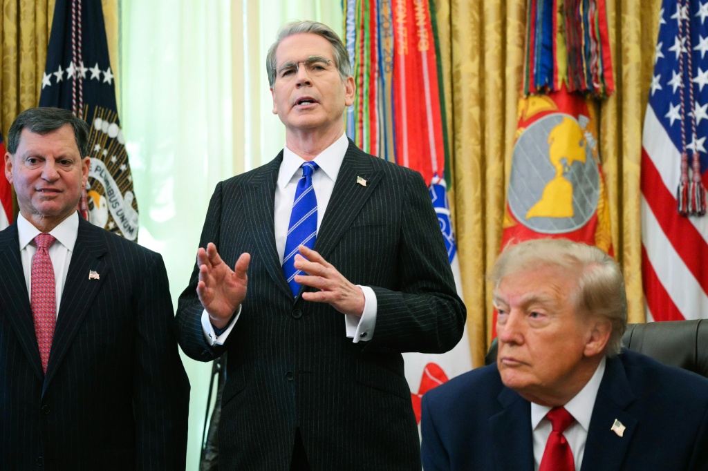 US Treasury Secretary Scott Bessent (C) will skip the meetings with the world's top economic officials due to 'domestic engagements' — Alex WROBLEWSKI / AFP