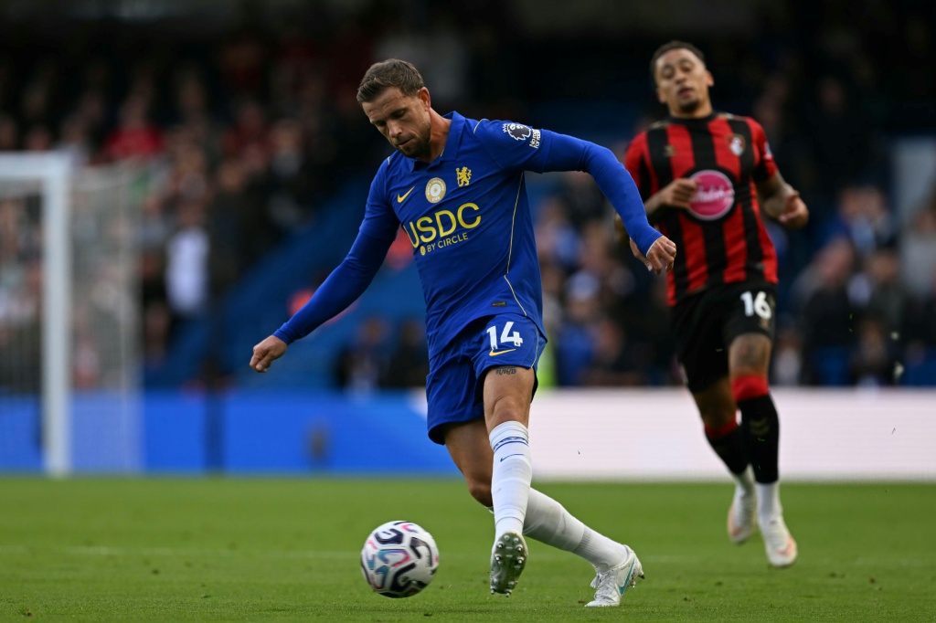 Jordan Henderson scored twice as Chelsea thrashed Bournemouth — Glyn KIRK / AFP
