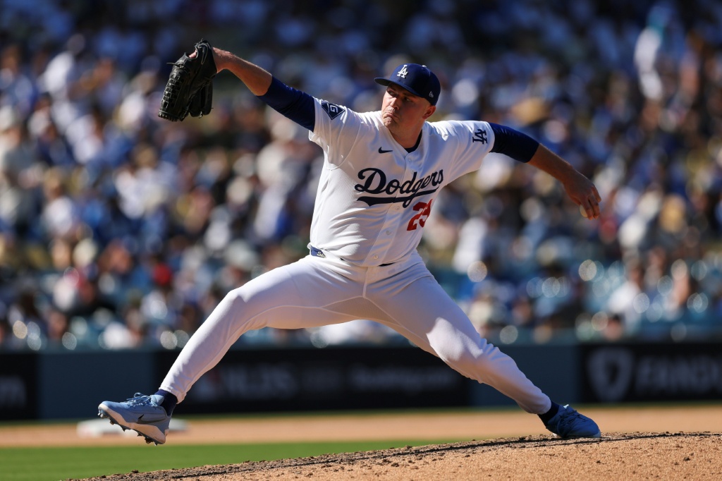 Red-hot: Pitcher Tarik Skubal retired 15 straight batters to help the Los Angeles Dodgers beat the Atlanta Braves in game one of their MLB playoff series — Luke Hales