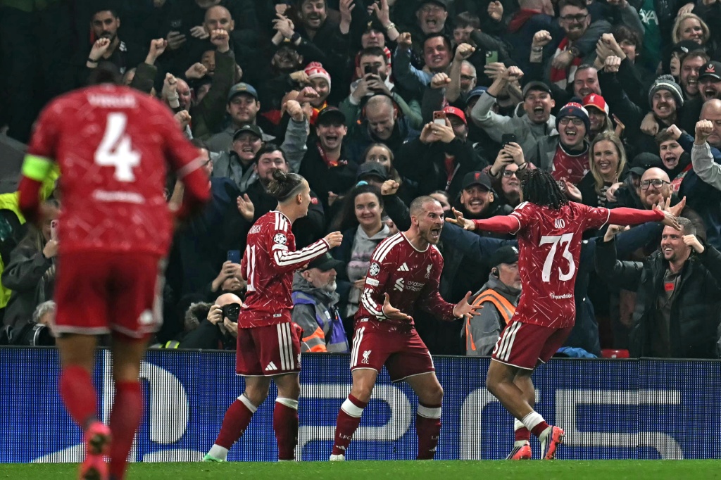 Alexis Mac Allister scored twice as Liverpool fought back against Villarreal — Paul ELLIS / AFP