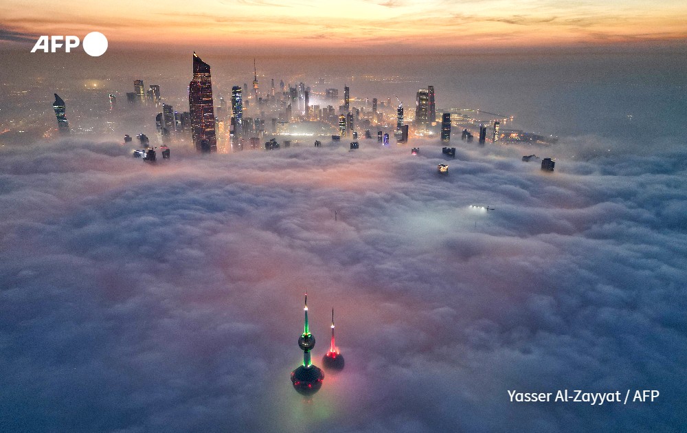 Skyscrapers pierce through the cloud