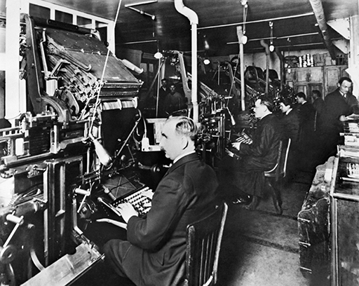 Salle des télégraphes de l'agence Havas Information.