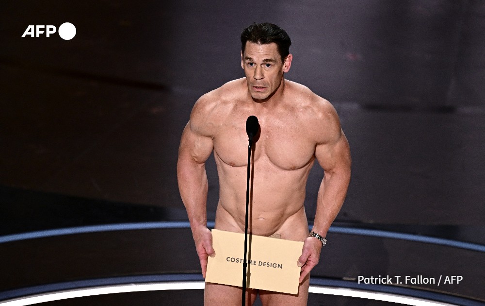 John Cena presents naked onstage