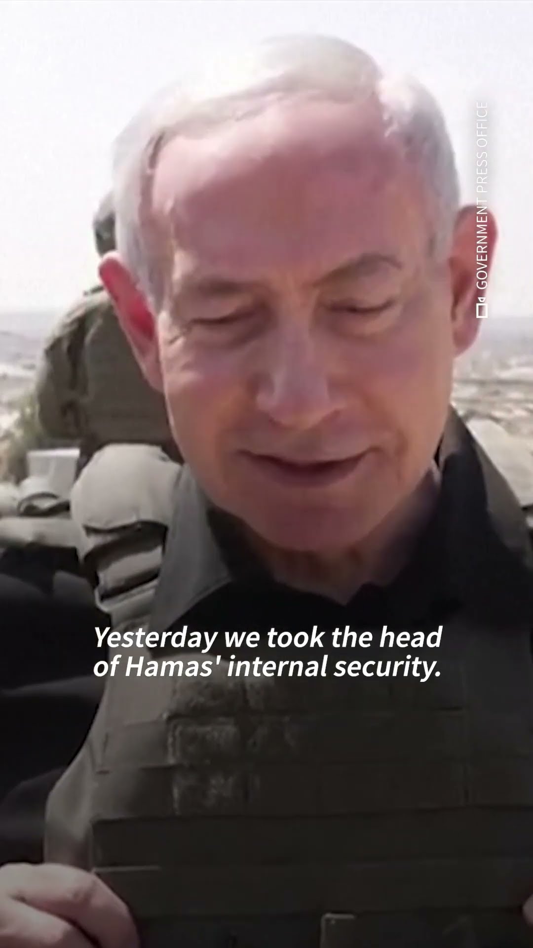 Prime Minister Benjamin Netanyahu visited Israeli forces in the Gaza Strip, where he vowed not to pu