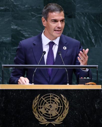 Spain's Prime Minister Pedro Sanchez called for a woman from Latin America to be appointed the next UN secretary-general — Leonardo MUNOZ / AFP
