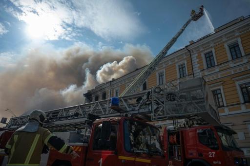 The National Academy of Sciences in Ukraine called the Russian strike 'barbarity' — Genya SAVILOV / AFP