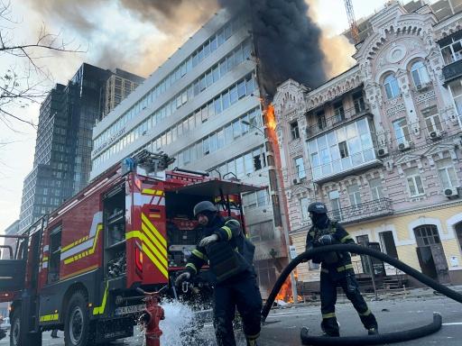 A medical facility was also hit in the capital — Sergei SUPINSKY / AFP