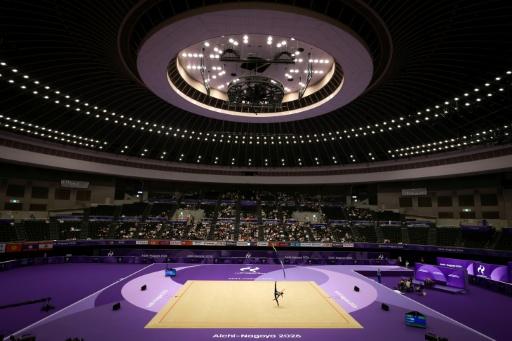 Uzbekistan’s Lola Djuraeva competes in the individual ribbon of the rhythmic gymnastics qualification round during the 2026 Asian Games at the Nagoya General Gymnasium in Nagoya on October 1, 2026. — DAVID GRAY / AFP